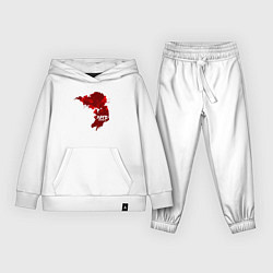 Костюм хлопковый детский Афросамурай в красном, цвет: белый