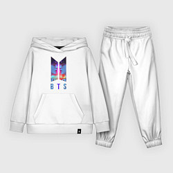 Костюм хлопковый детский Logo BTS, цвет: белый