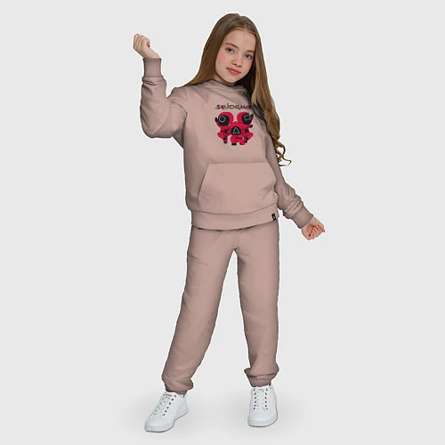 Детский костюм Игра в кальмара: Веселая охрана / Пыльно-розовый – фото 3