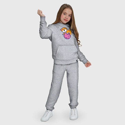 Детский костюм Котик с мячиком / Меланж – фото 3