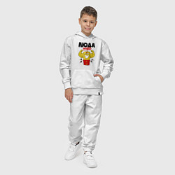 Костюм хлопковый детский Люда заряжена на победу, цвет: белый — фото 2