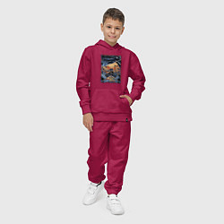 Костюм хлопковый детский Звездный десант в квадрате, цвет: маджента — фото 2