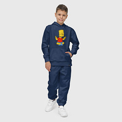 Костюм хлопковый детский Барт Симпсон - сидит со скрещенными пальцами, цвет: тёмно-синий — фото 2
