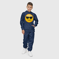 Костюм хлопковый детский Эмоджи в Солнечных Очках, цвет: тёмно-синий — фото 2