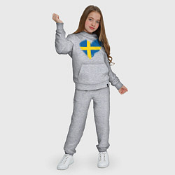 Костюм хлопковый детский Сердце - Швеция, цвет: меланж — фото 2