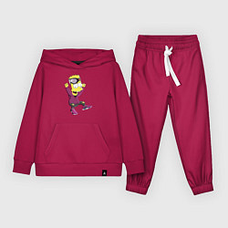 Костюм хлопковый детский Барт Симпсон в прыжке, цвет: маджента