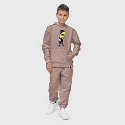Костюм хлопковый детский Барт Симпсон в тёмных очках, цвет: пыльно-розовый — фото 2