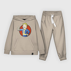 Костюм хлопковый детский Vault boy like, цвет: миндальный