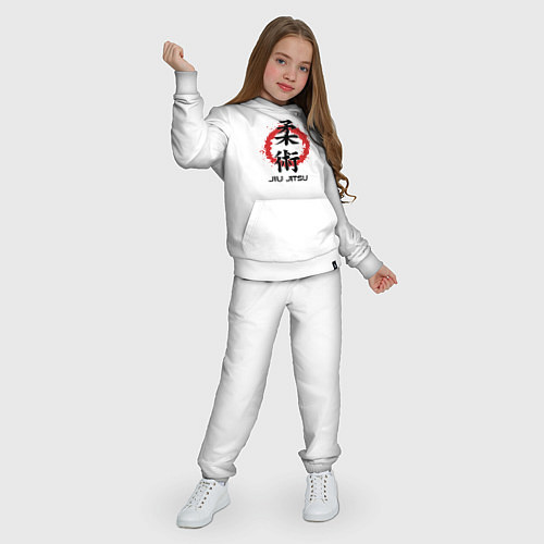 Детский костюм Jiu jitsu red splashes logo / Белый – фото 3