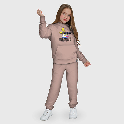 Детский костюм Гомер Симпсон - крутой стрелок / Пыльно-розовый – фото 3
