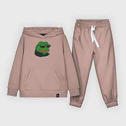 Костюм хлопковый детский Лягушонок Пепе крутой, цвет: пыльно-розовый