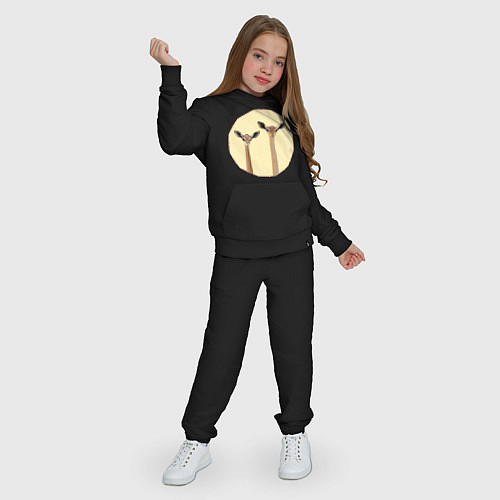 Детский костюм Жирафовые газели геренук на бежевом фоне / Черный – фото 3