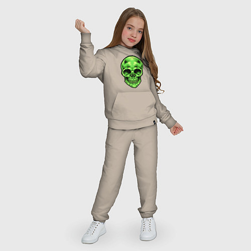 Детский костюм Зеленый кислотный череп / Миндальный – фото 3