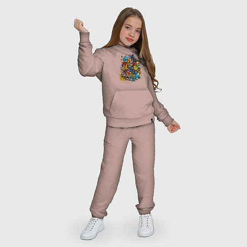 Детский костюм Граффити лицо и монстрики / Пыльно-розовый – фото 3