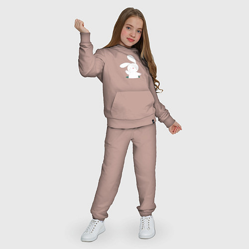 Детский костюм Зайка из норки / Пыльно-розовый – фото 3