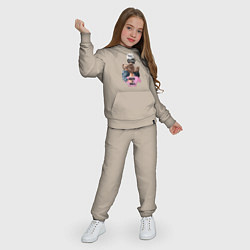 Костюм хлопковый детский Super Mama!, цвет: миндальный — фото 2