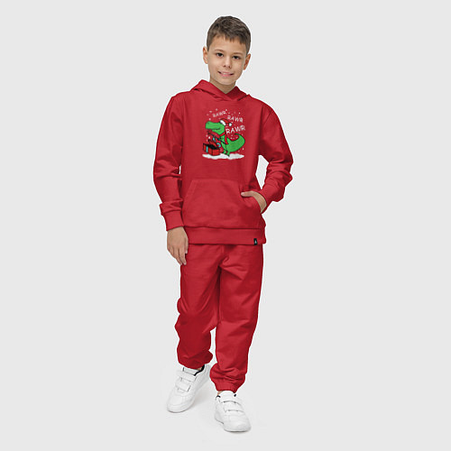 Детский костюм Новогодний T-rex / Красный – фото 4