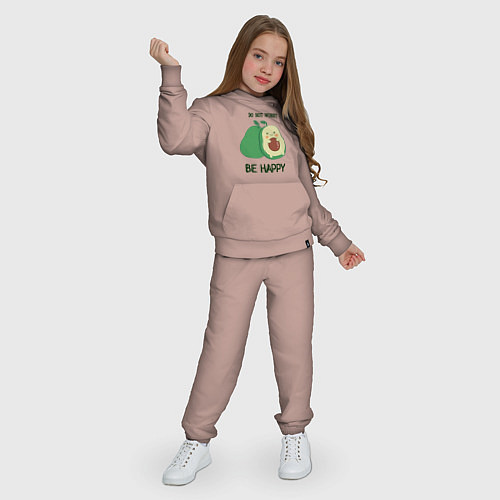 Детский костюм Dont worry be happy - avocado / Пыльно-розовый – фото 3