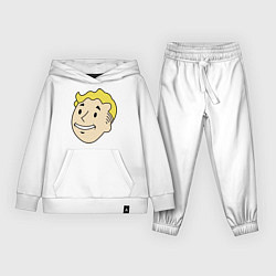 Костюм хлопковый детский Vault boy head, цвет: белый