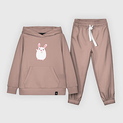Костюм хлопковый детский Круглый кролик, цвет: пыльно-розовый