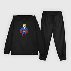 Костюм хлопковый детский Vault boy - boxer, цвет: черный