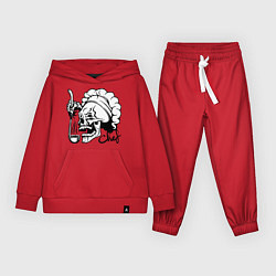 Костюм хлопковый детский Chef skull, цвет: красный