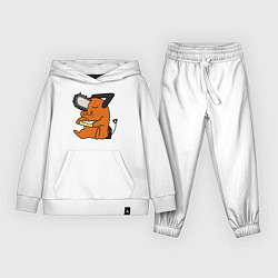 Костюм хлопковый детский Пачита ест тост, цвет: белый