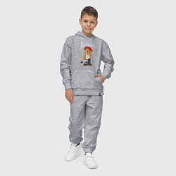 Костюм хлопковый детский Rapper bear, цвет: меланж — фото 2