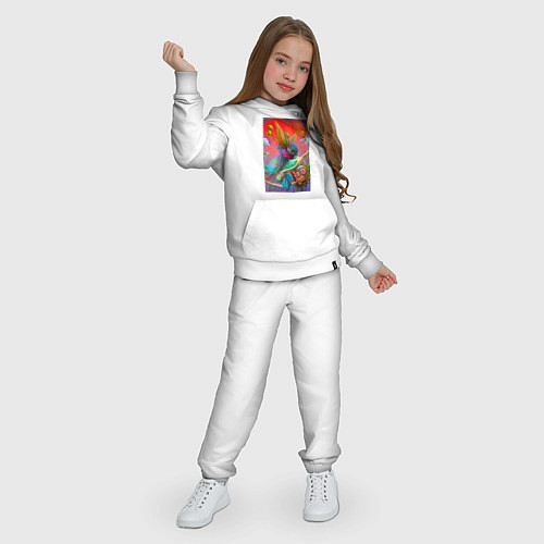 Детский костюм Цветочная фантазия - нейросеть / Белый – фото 3