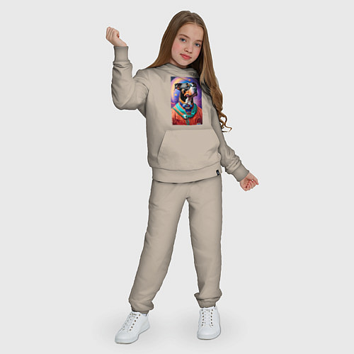 Детский костюм Питбуль космонавт - нейросеть / Миндальный – фото 3