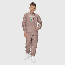 Костюм хлопковый детский Italy map, цвет: пыльно-розовый — фото 2