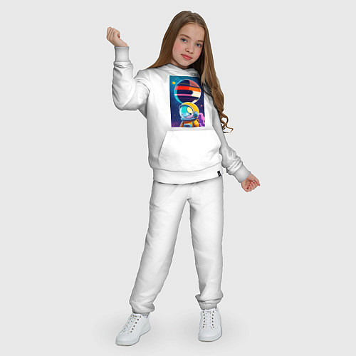 Детский костюм Улыбчивый астронавт в космосе / Белый – фото 3