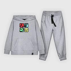 Костюм хлопковый детский Кататься, цвет: меланж