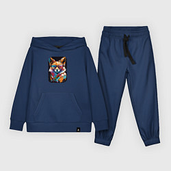 Костюм хлопковый детский Abstract Colorful Fox, цвет: тёмно-синий