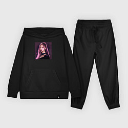 Костюм хлопковый детский Blackpink Jennie аниме рисунок, цвет: черный