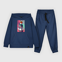 Костюм хлопковый детский Крутой лис в модной куртке - нейросеть, цвет: тёмно-синий