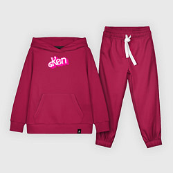 Костюм хлопковый детский Логотип розовый Кен, цвет: маджента