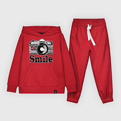 Костюм хлопковый детский Smile camera, цвет: красный