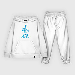 Костюм хлопковый детский Keep calm and dab, цвет: белый