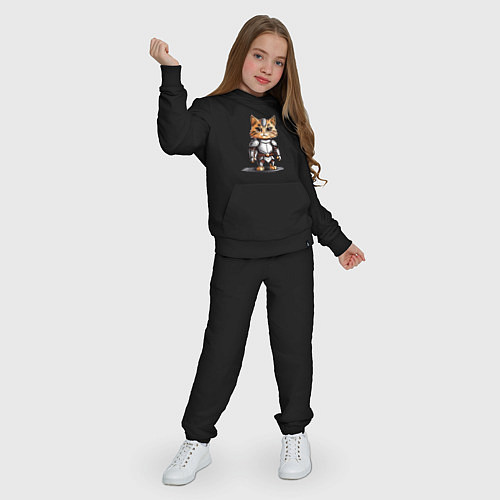 Детский костюм Рыжий кот в доспехах / Черный – фото 3