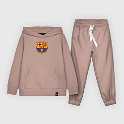 Костюм хлопковый детский Barcelona fc sport, цвет: пыльно-розовый