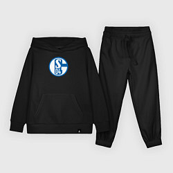 Костюм хлопковый детский Schalke 04 fc club, цвет: черный