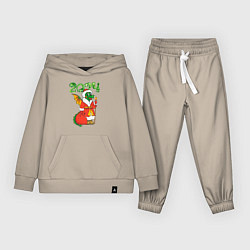 Костюм хлопковый детский Дракон дед Мороз, цвет: миндальный