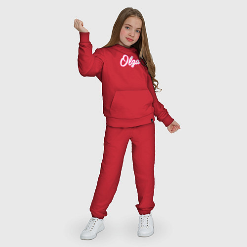 Детский костюм Ольга в стиле Барби - объемный шрфит / Красный – фото 3