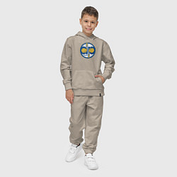 Костюм хлопковый детский Warriors hoop kid, цвет: миндальный — фото 2