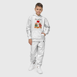 Костюм хлопковый детский Две капибары и кружки с кофе: сейчастье, цвет: белый — фото 2