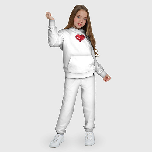 Детский костюм Красное рубиновое сердце / Белый – фото 3