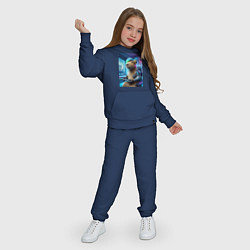 Костюм хлопковый детский Cappy with fashionable bangs - cyberpunk, цвет: тёмно-синий — фото 2