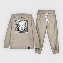 Костюм хлопковый детский Портрет Мэрилин, цвет: миндальный