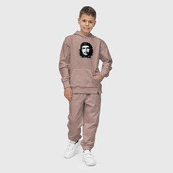 Костюм хлопковый детский Портрет Эрнесто Че Гевары, цвет: пыльно-розовый — фото 2
